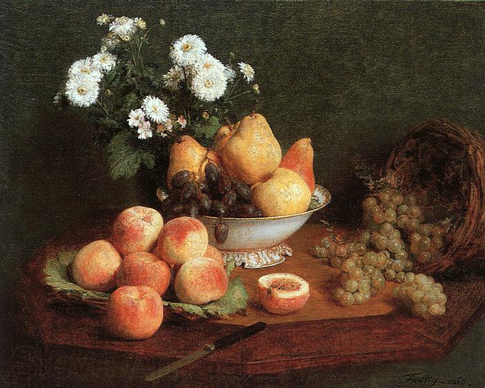 Henri Fantin-Latour Flowers and Fruit on a Table Germany oil painting art